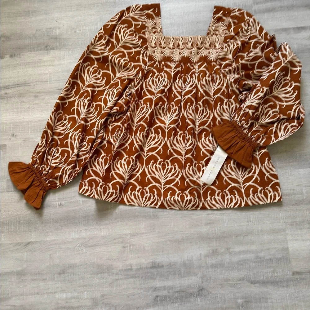 Floral Brown Women's Top - Picture 2 of 6